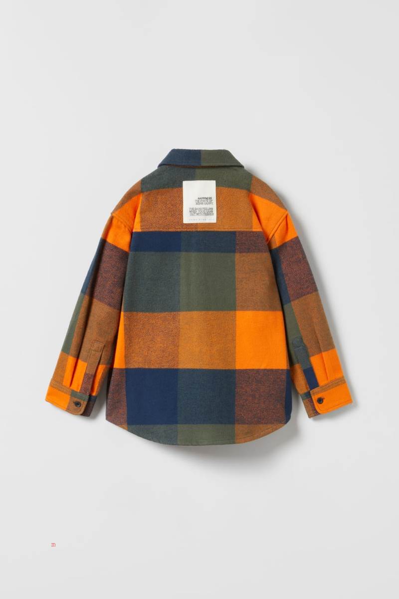 ZARA CHECK Övertröja Pojke Orange | JQGIX-2970