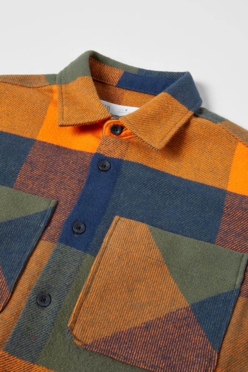 ZARA CHECK Övertröja Pojke Orange | JQGIX-2970