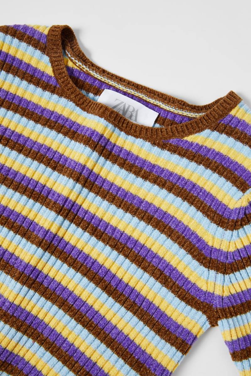 ZARA CHENILLE KNIT Tröjor Tjej Lila | OLECT-2895