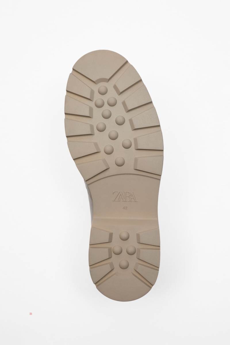 ZARA CHUNKY LEATHER Loafers Herr Vita | FQTWL-1359
