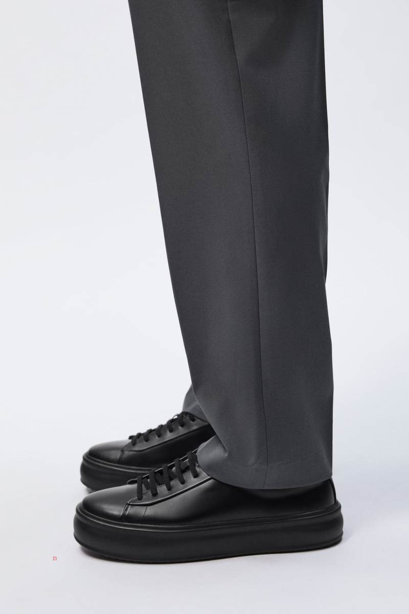 ZARA CHUNKY LEATHER Träningsskor Herr Svarta | TSOPJ-3940