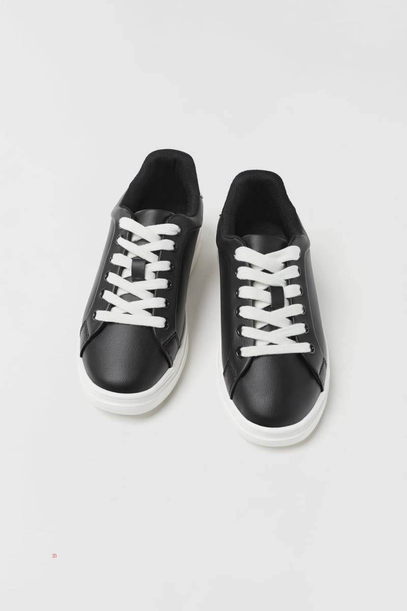 ZARA CHUNKY SOLE Sneakers Pojke Svarta | AJXGQ-2076