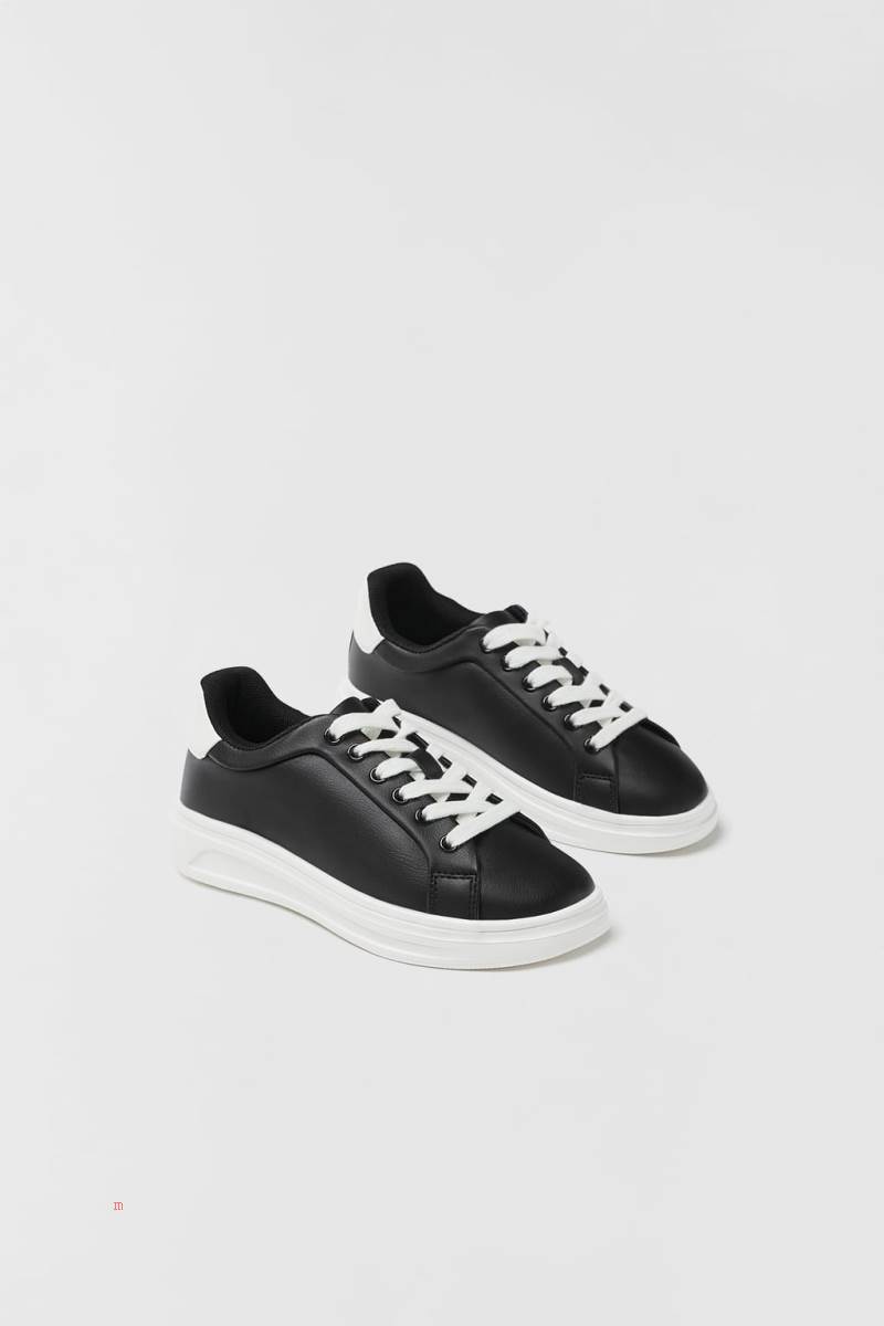 ZARA CHUNKY SOLE Sneakers Pojke Svarta | AJXGQ-2076