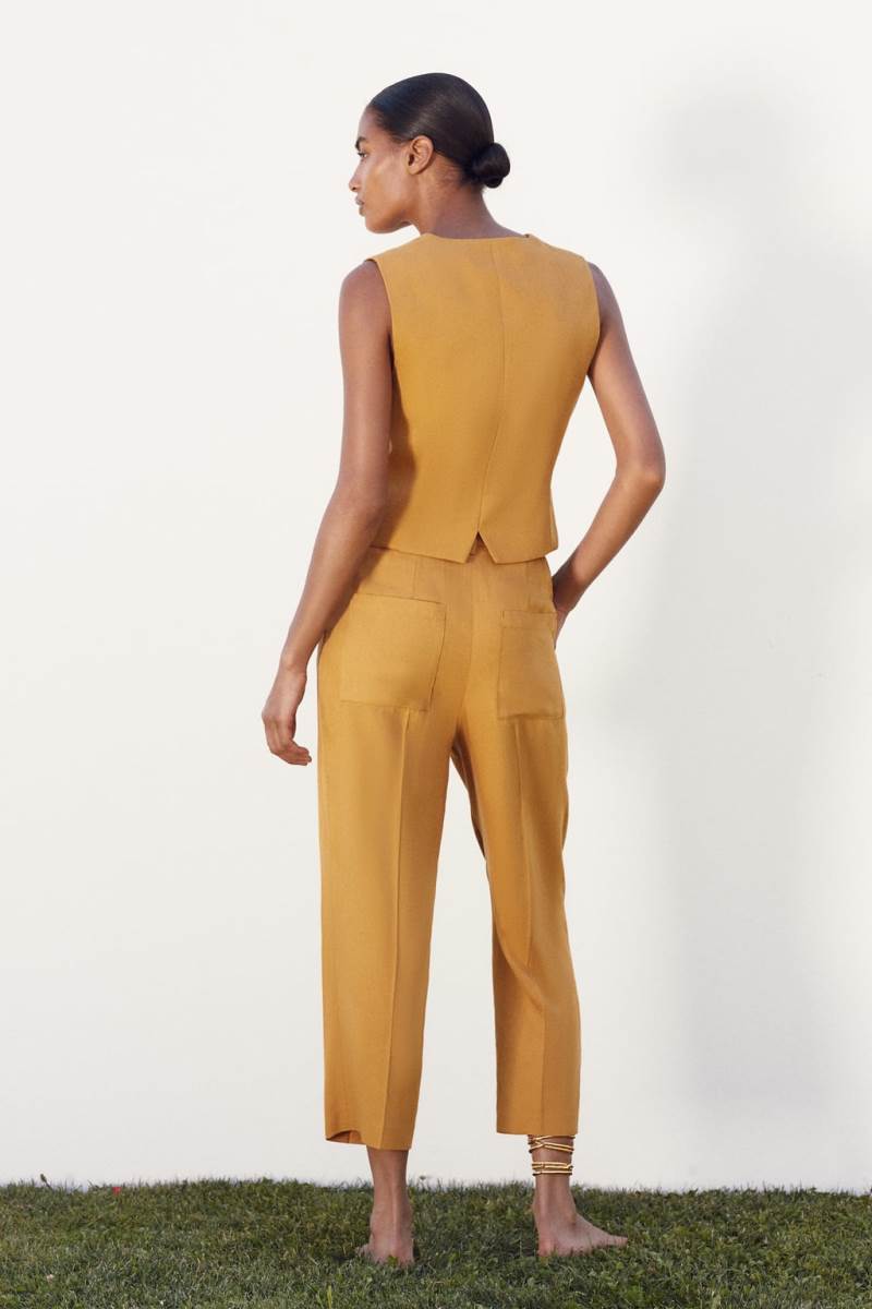 ZARA CLASSIC WITH POCKETS Kostym Väst Dam Gula | TIHEA-6180