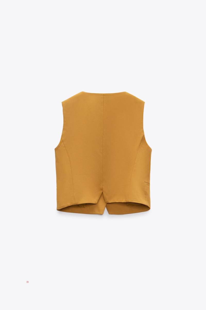 ZARA CLASSIC WITH POCKETS Kostym Väst Dam Gula | TIHEA-6180