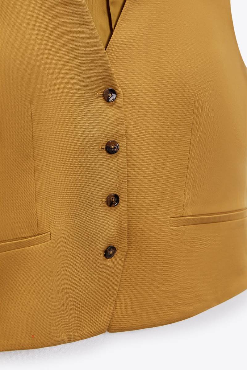 ZARA CLASSIC WITH POCKETS Kostym Väst Dam Gula | TIHEA-6180
