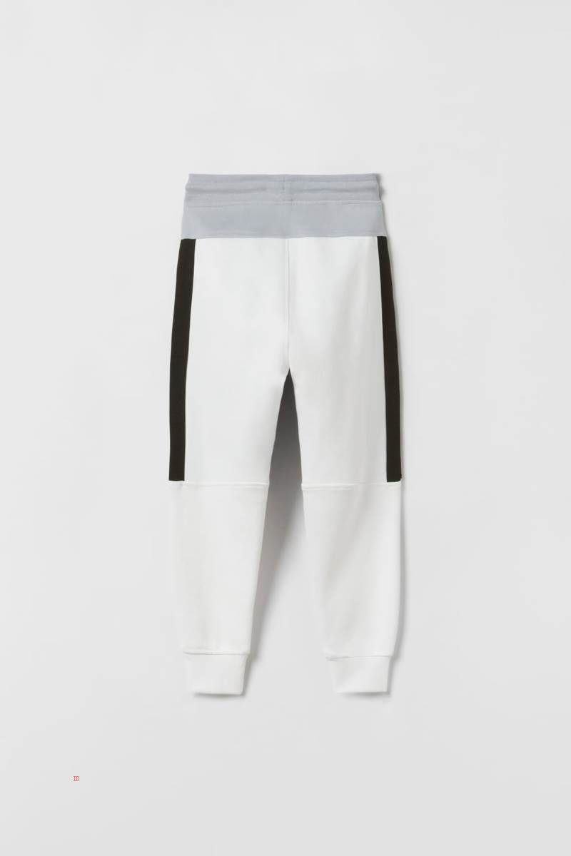 ZARA COLOUR BLOCK PLUSH SPORTY KAPPA Byxor Pojke Vita | DASWP-6279