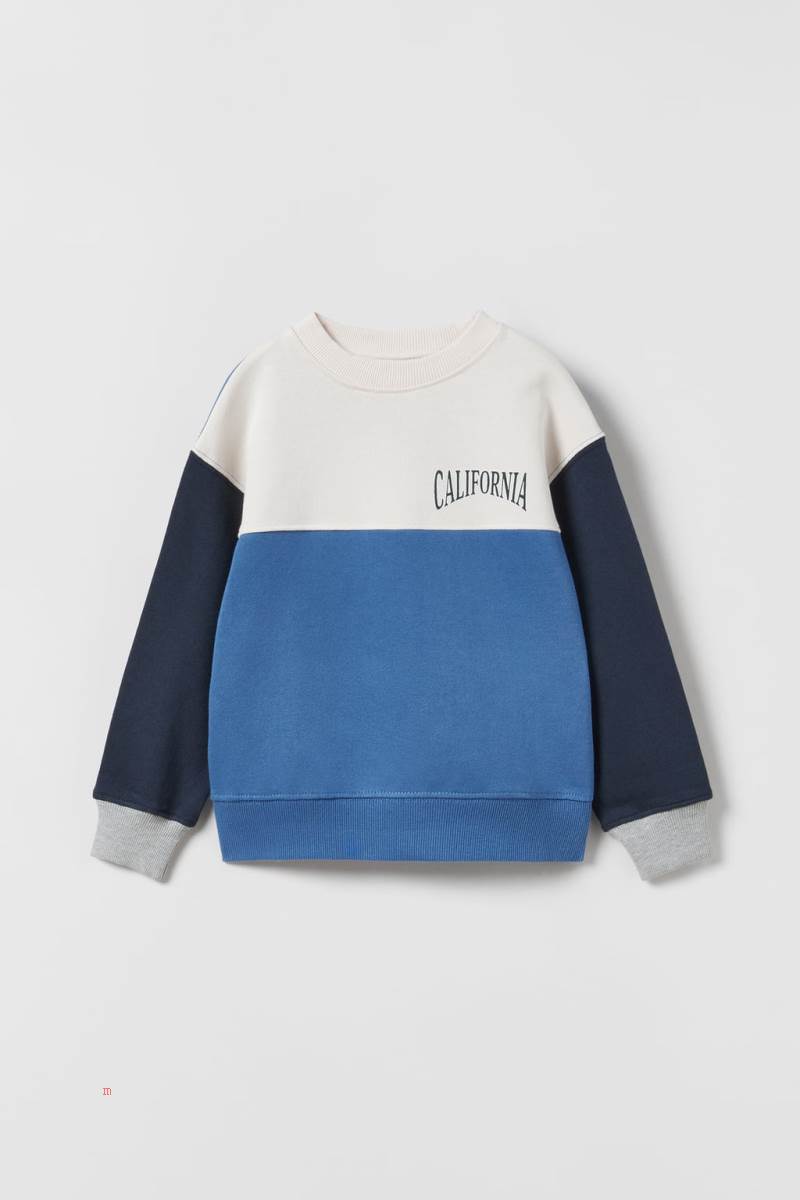 ZARA COLOUR BLOCK Sweatshirt Pojke Blå | GXLUA-6350