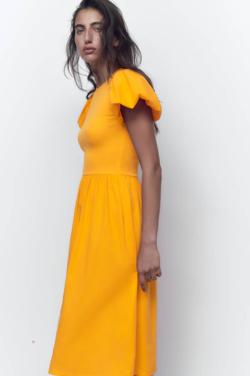 ZARA COMBINED Klänning Dam Ljusorange | BULAD-5243