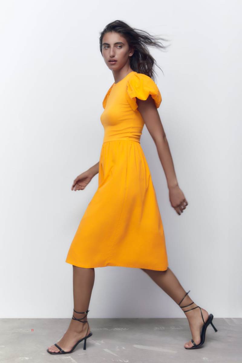 ZARA COMBINED Klänning Dam Ljusorange | BULAD-5243