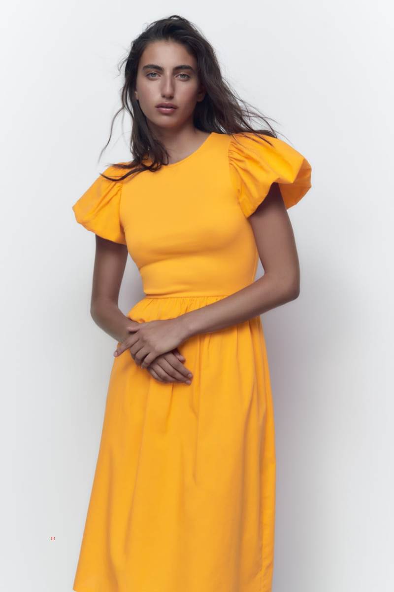 ZARA COMBINED Klänning Dam Ljusorange | BULAD-5243