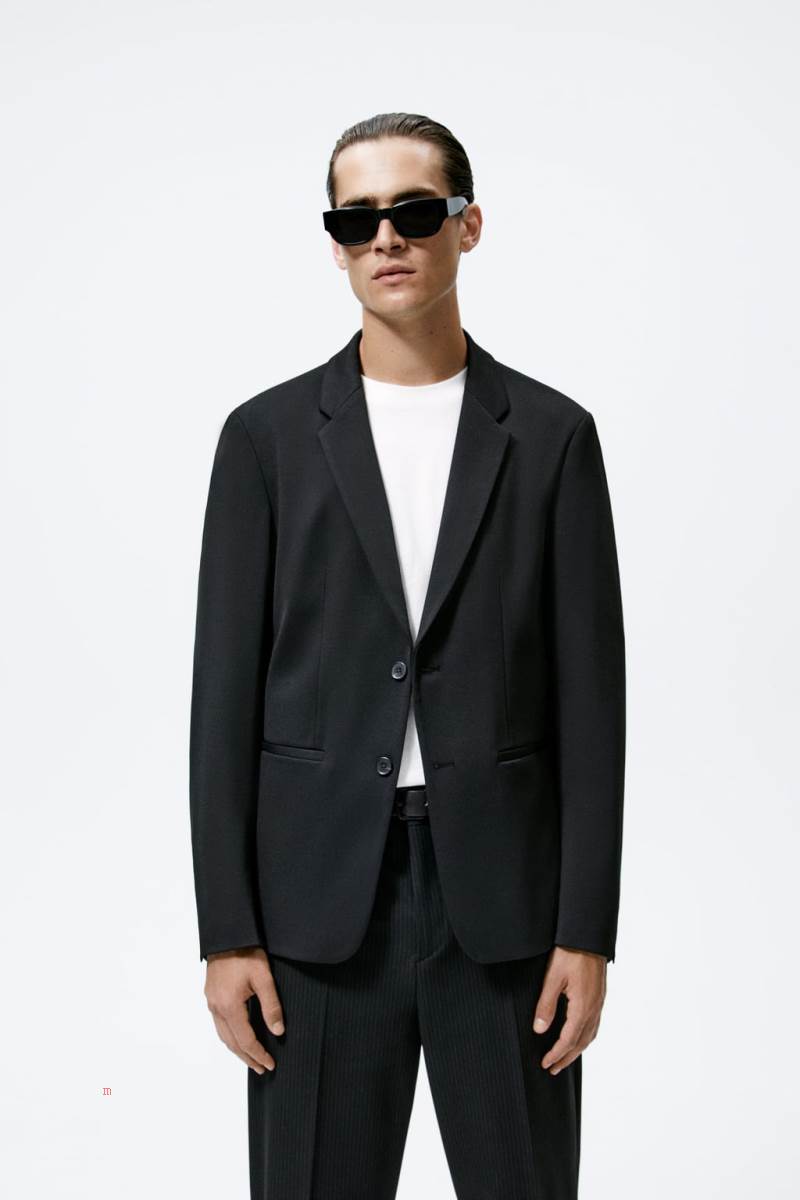 ZARA COMFORT Blazers Herr Svarta | XVDBG-6214