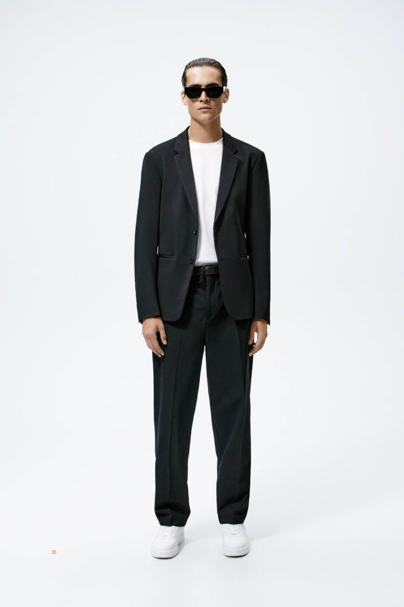 ZARA COMFORT Blazers Herr Svarta | XVDBG-6214
