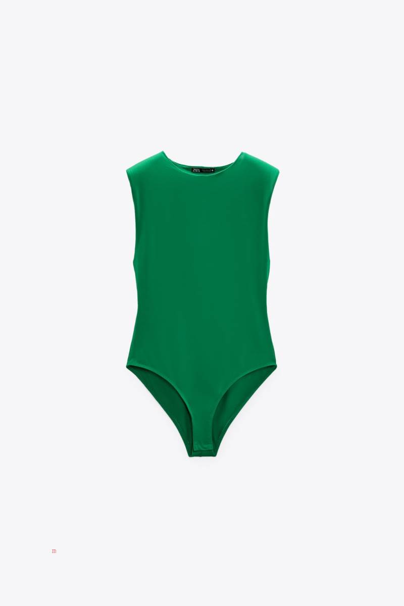ZARA CONTOUR WITH SHOULDER PADS Bodysuit Dam Gröna | UASOL-9105