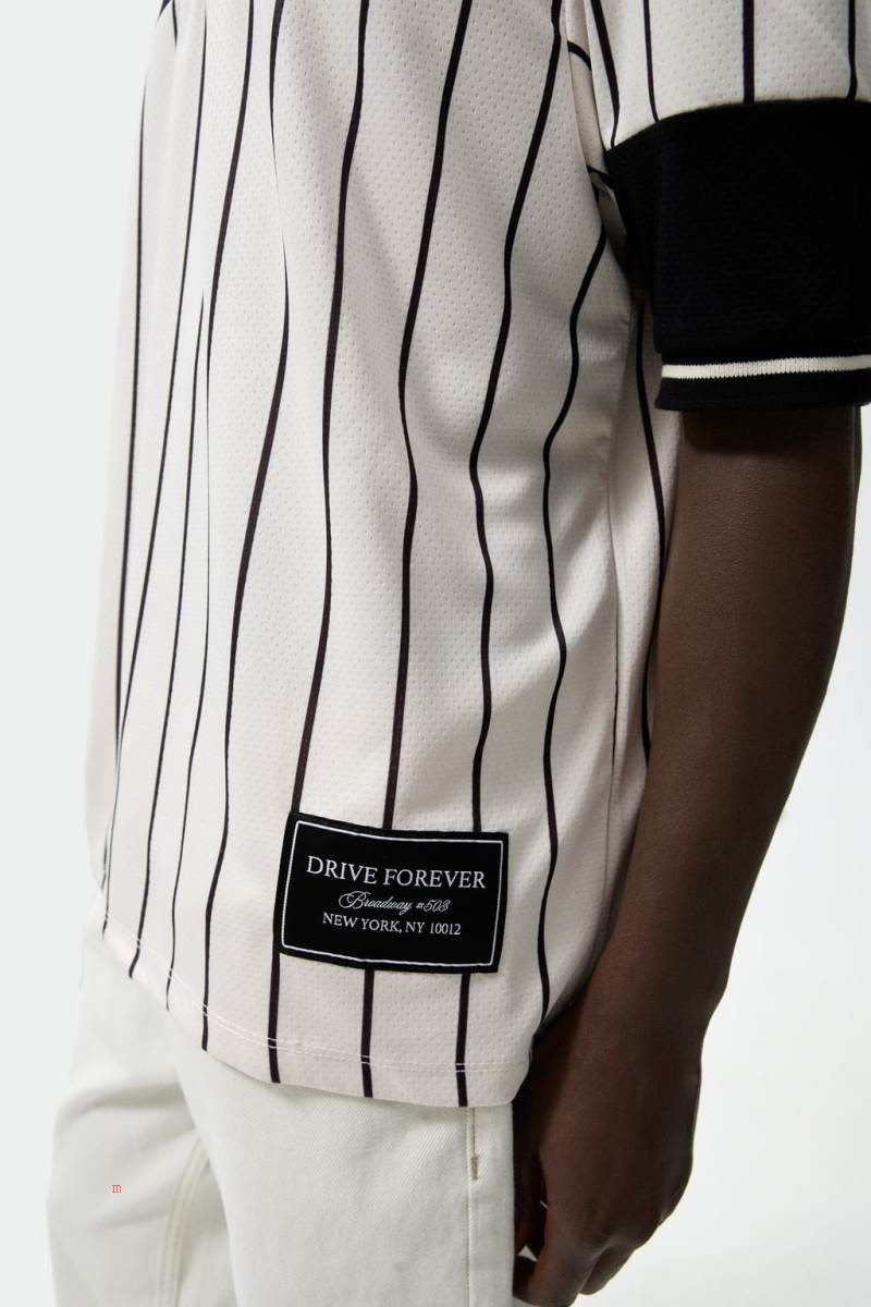 ZARA CONTRAST BASEBALL T-shirt Herr Svarta | XFMNU-6823