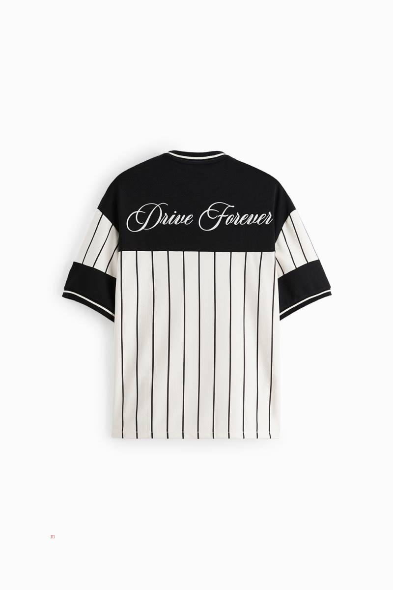 ZARA CONTRAST BASEBALL T-shirt Herr Svarta | XFMNU-6823