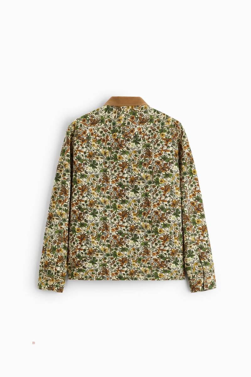 ZARA CONTRAST CORDUROY Övertröja Herr Beige | GDWOM-7301