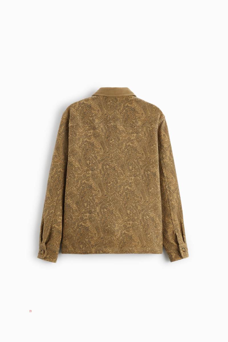 ZARA CONTRAST CORDUROY Övertröja Herr Bruna | AZXGI-6408