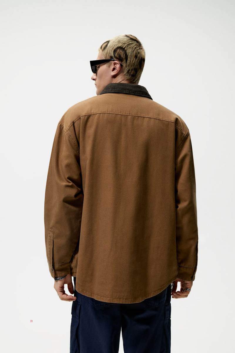 ZARA CONTRAST CORDUROY Övertröja Herr Bruna | CKTUP-0794