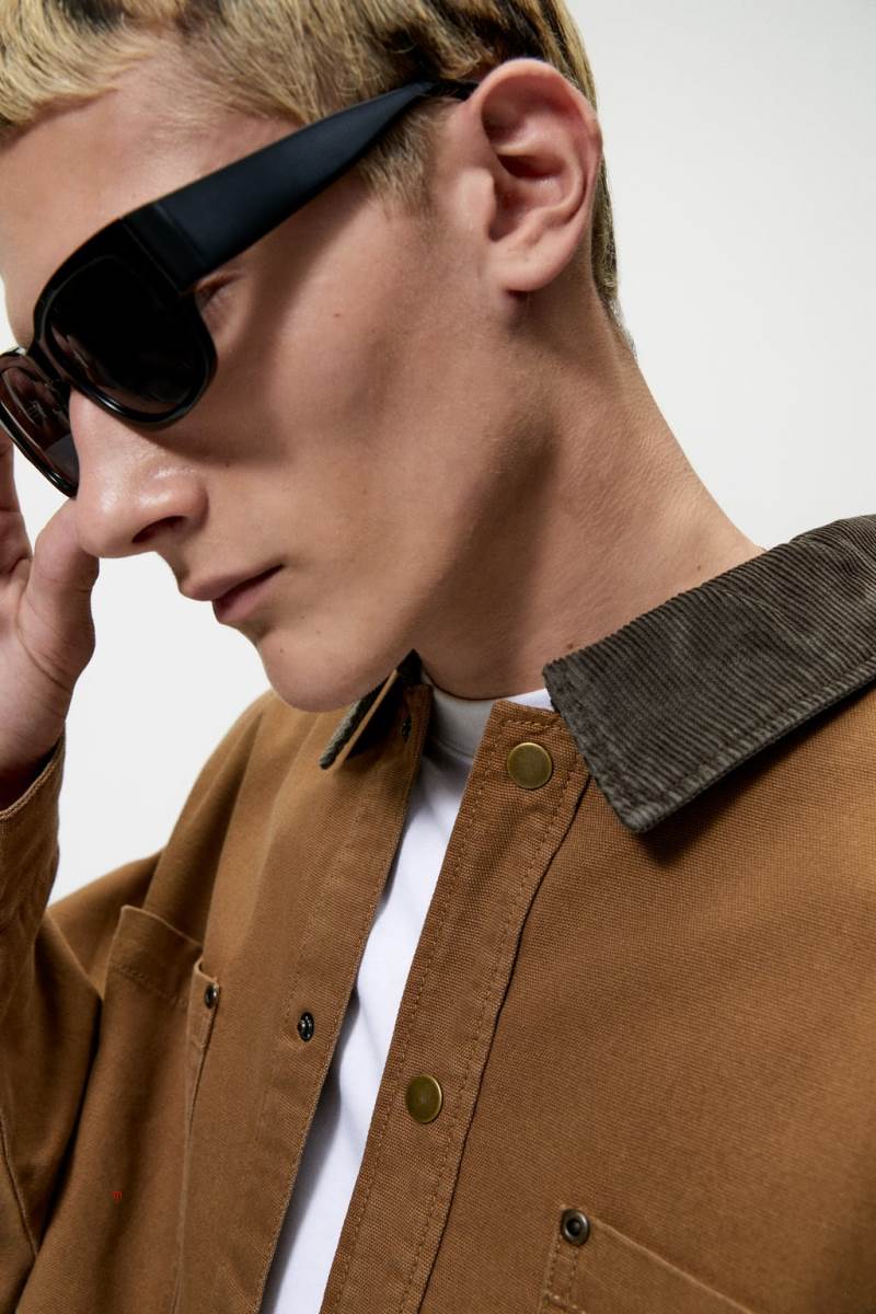 ZARA CONTRAST CORDUROY Övertröja Herr Bruna | CKTUP-0794