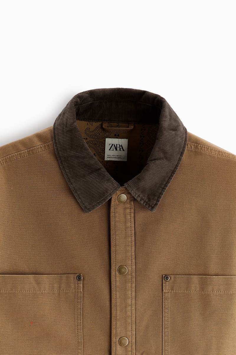 ZARA CONTRAST CORDUROY Övertröja Herr Bruna | CKTUP-0794