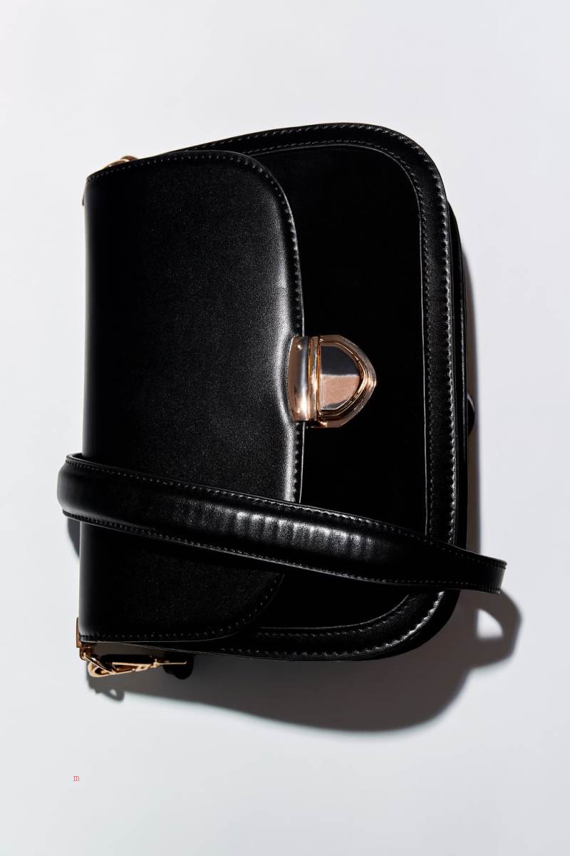 ZARA CONTRAST Crossbody Väska Dam Svarta | WDMRC-1492