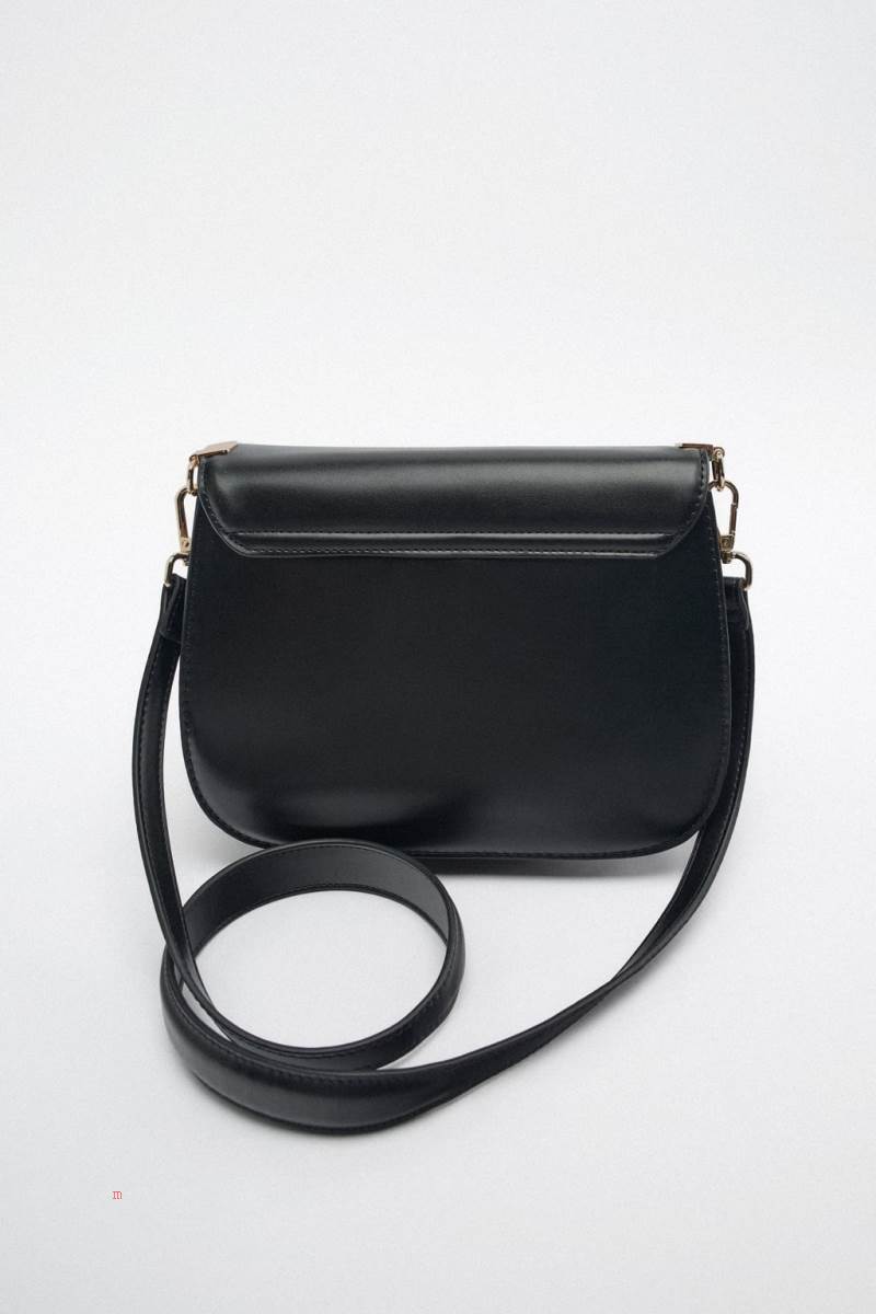 ZARA CONTRAST Crossbody Väska Dam Svarta | WDMRC-1492