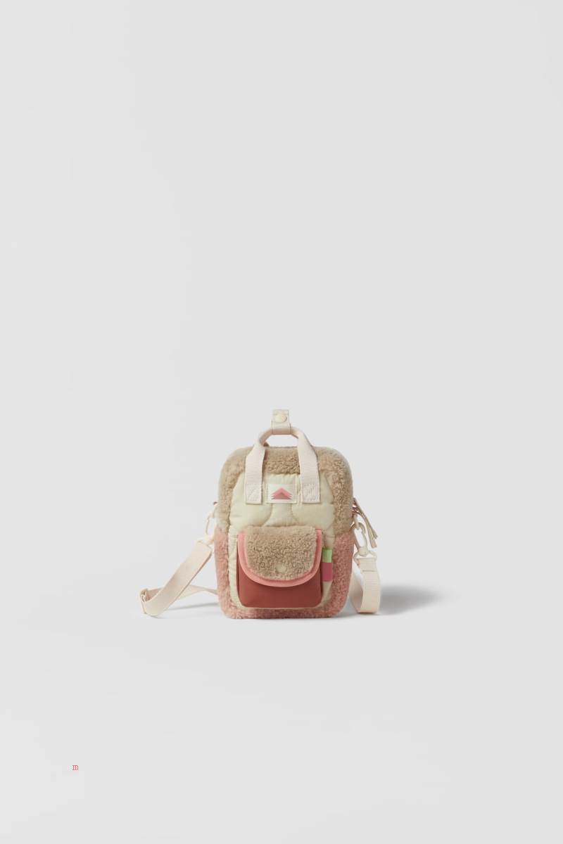 ZARA CONTRAST Crossbody Väska Tjej Olika Färger Röda | GDTQB-5294