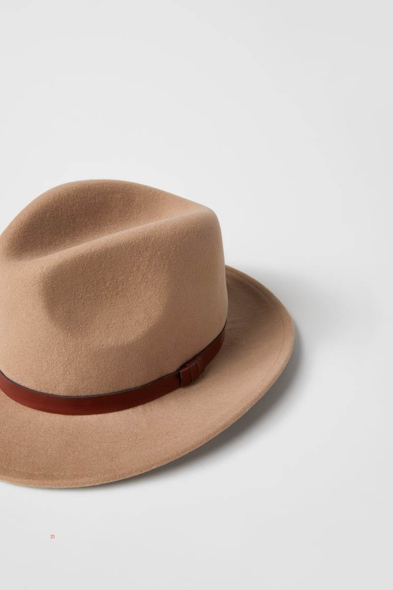 ZARA CONTRAST FELT Hatt Tjej Bruna | OHGWP-8264