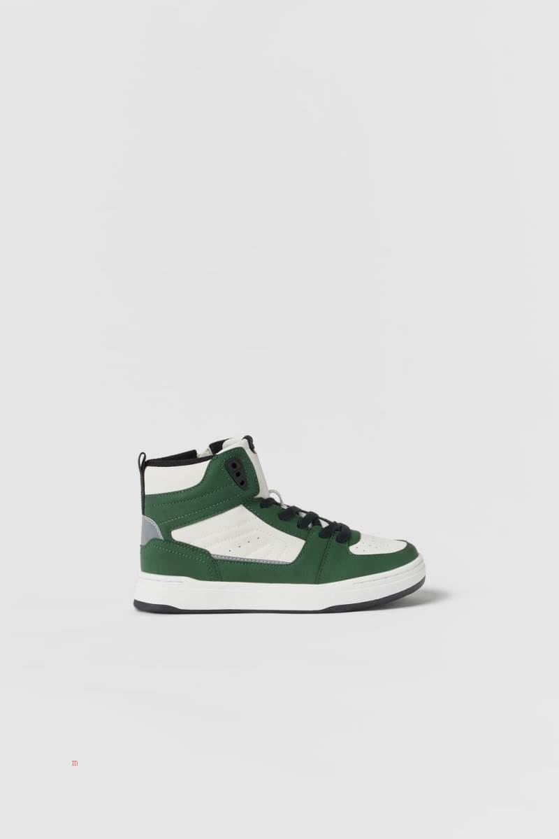 ZARA CONTRAST HIGH-TOP Träningsskor Tjej Gröna | LQTJA-0853