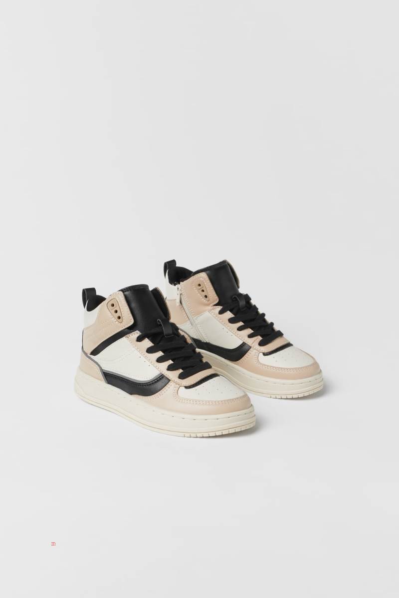 ZARA CONTRAST HIGH-TOP Träningsskor Tjej Vita | THNQV-1640