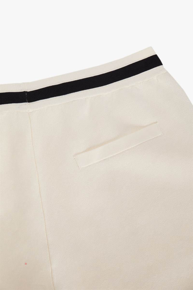 ZARA CONTRAST KNIT BERMUDA Shorts Herr Vita | IQYSU-7468