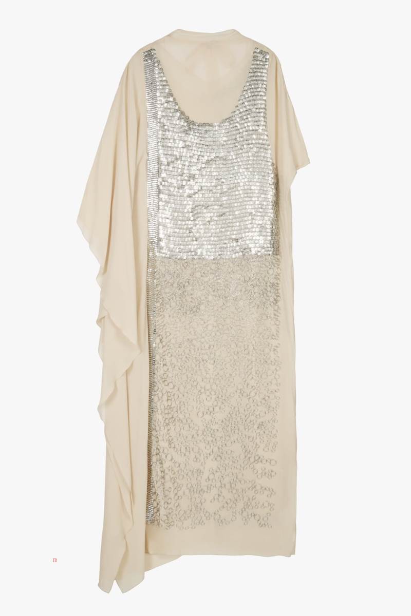 ZARA CONTRAST Klänning Dam Rosa Beige | JLYXD-2689