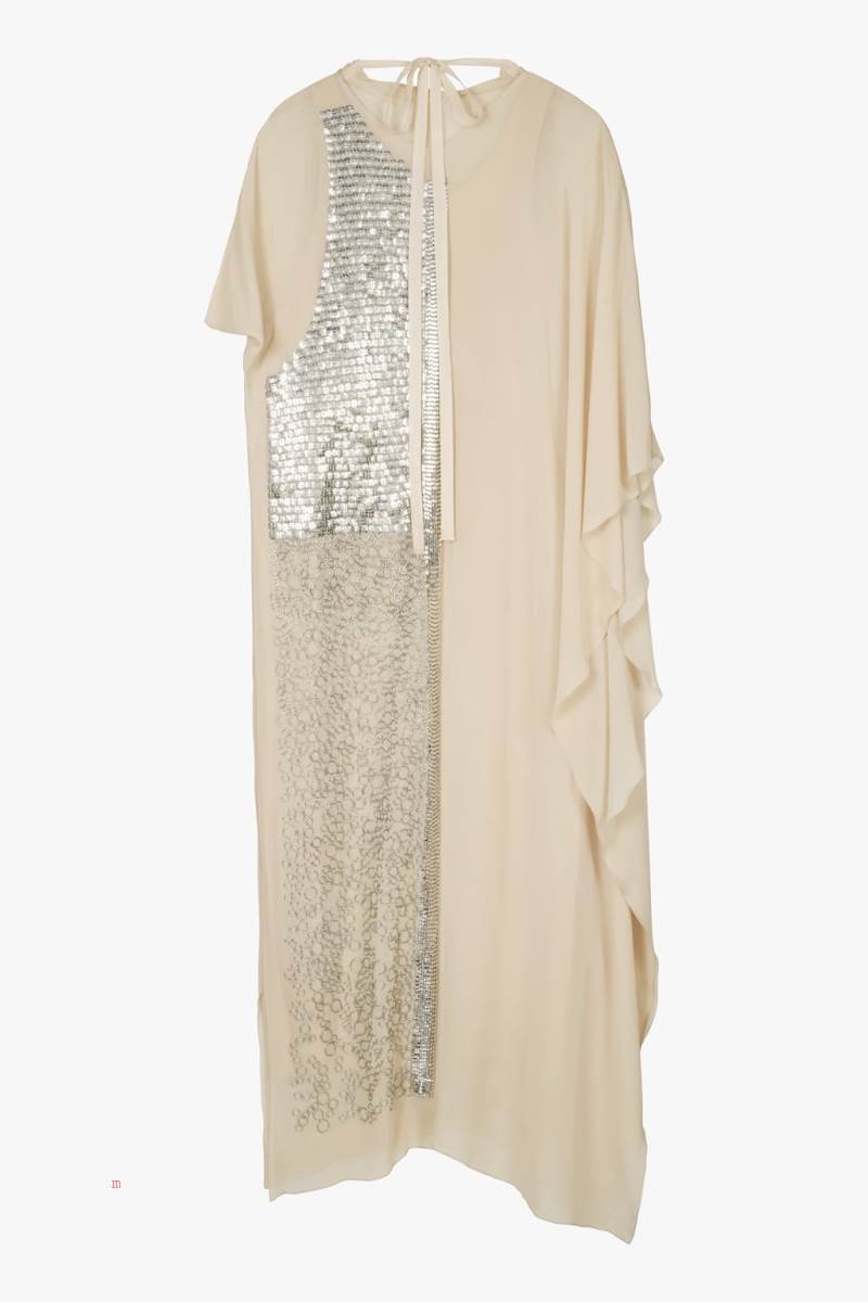 ZARA CONTRAST Klänning Dam Rosa Beige | JLYXD-2689