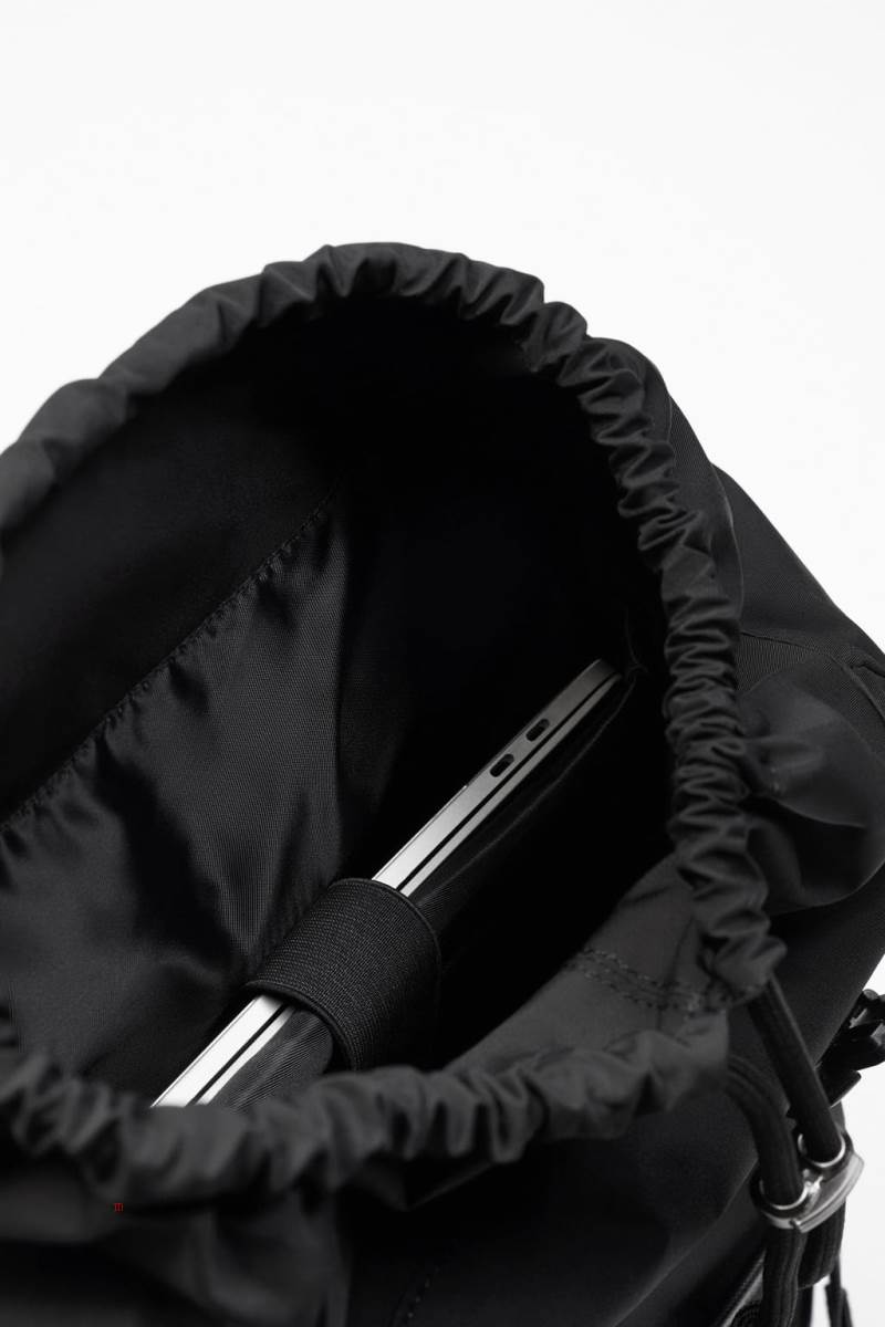 ZARA CONTRAST MULTI-POCKET Ryggsäck Herr Svarta | DSKJF-2531