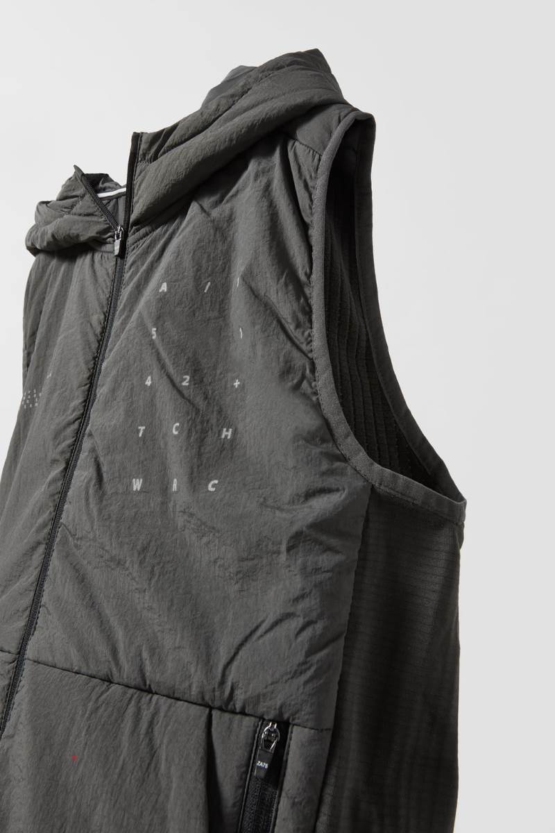 ZARA CONTRAST NYLON SPORTY Kostym Gilet Pojke Mörkgrå | FWVDB-3962