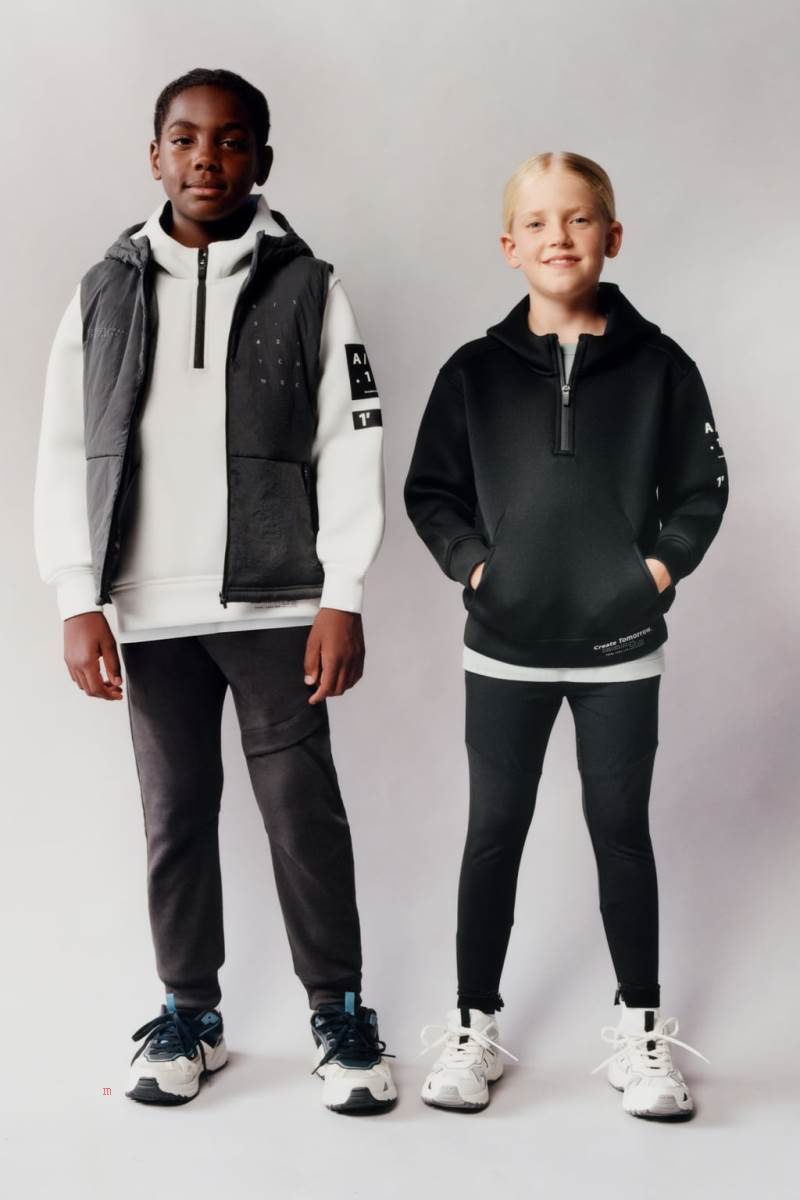 ZARA CONTRAST NYLON SPORTY Kostym Gilet Pojke Mörkgrå | FWVDB-3962
