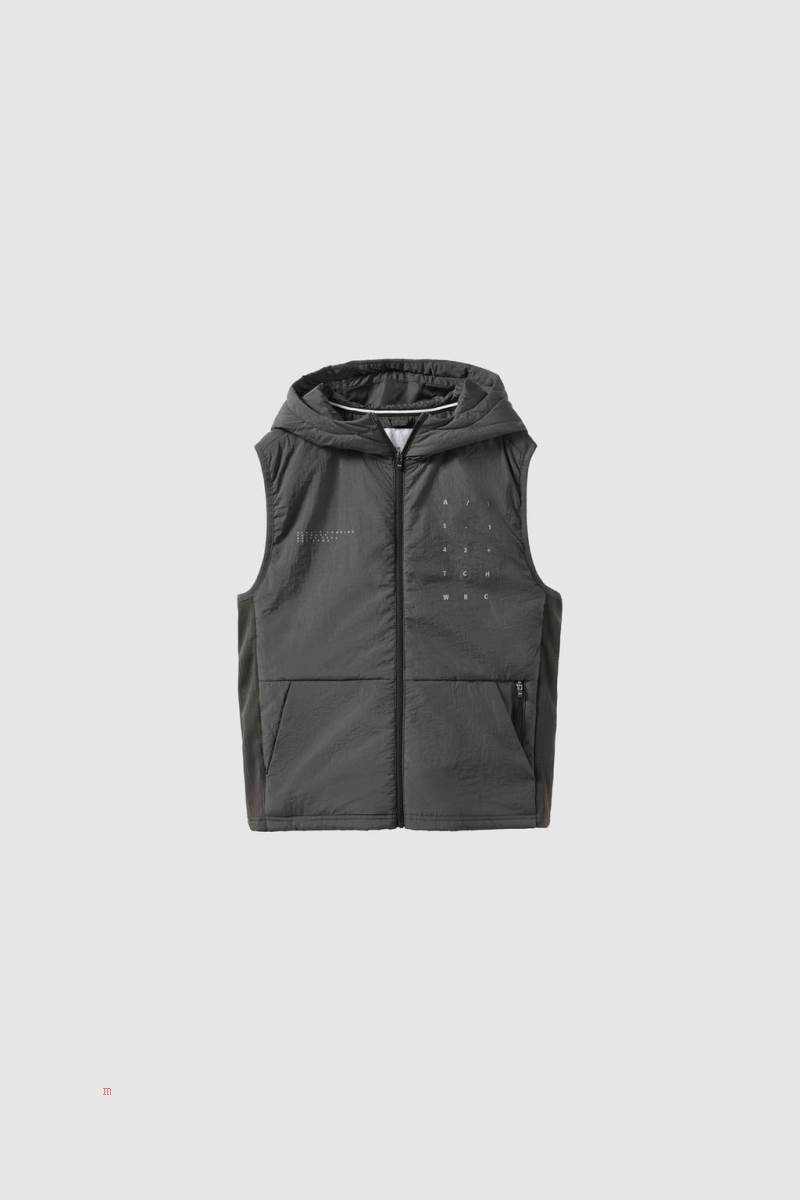 ZARA CONTRAST NYLON SPORTY Kostym Gilet Pojke Mörkgrå | FWVDB-3962