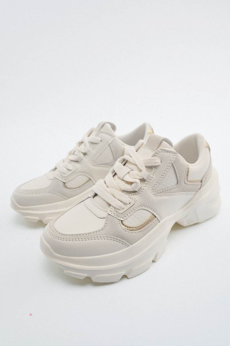 ZARA CONTRAST RUNNING Träningsskor Dam Vita | LTAPK-8612