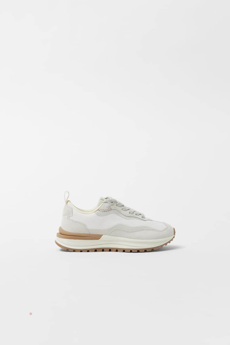ZARA CONTRAST RUNNING Träningsskor Pojke Vita | CZWLO-1509