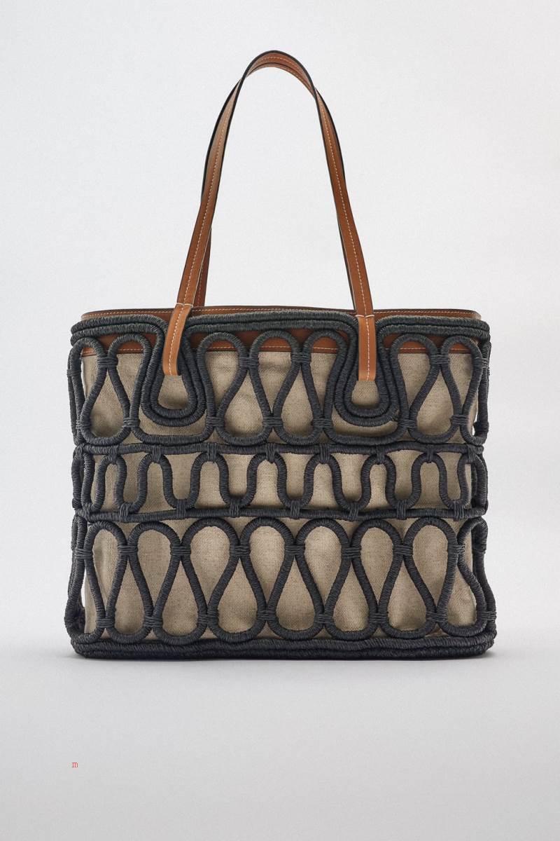ZARA CONTRAST Toteväska Dam Svarta | RAFNG-9067