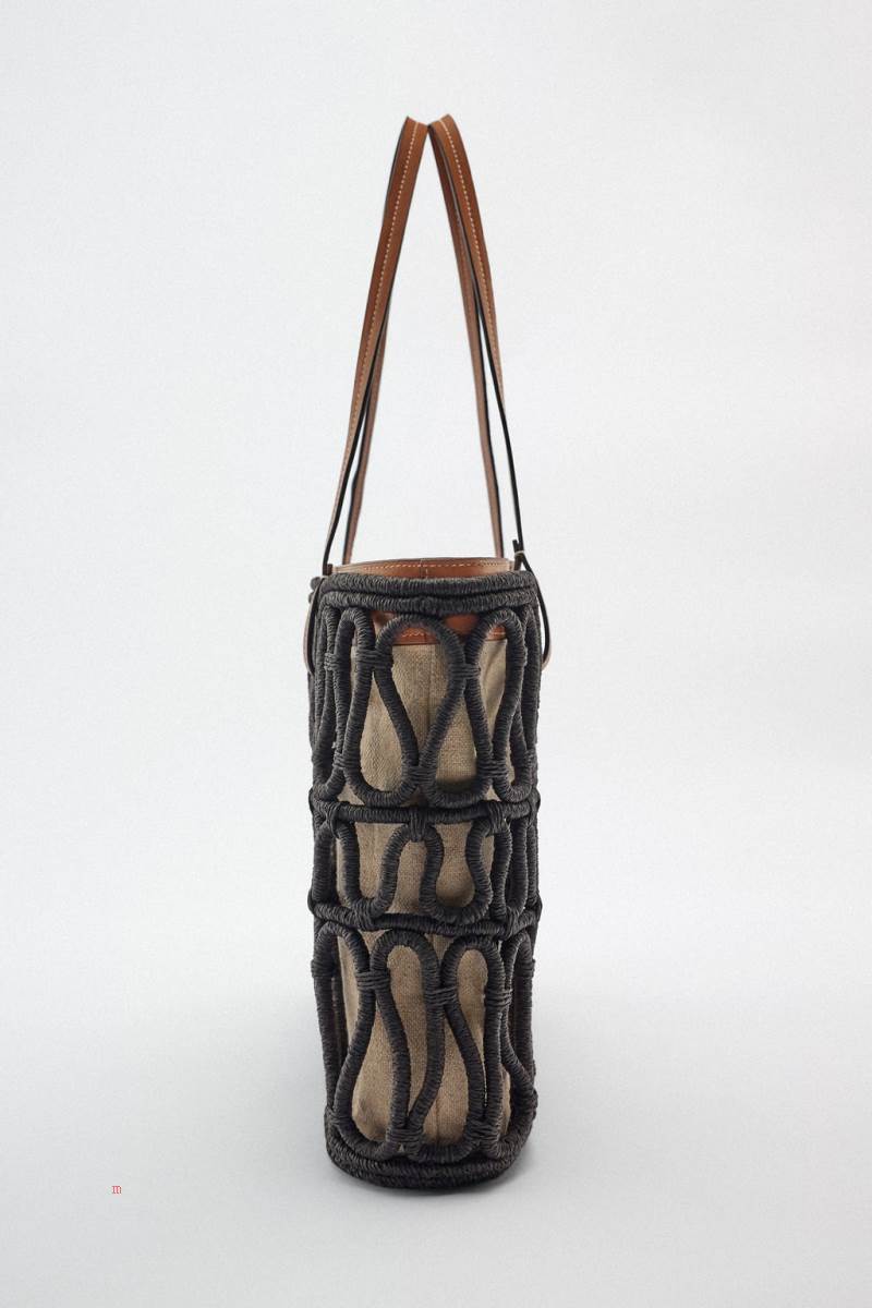 ZARA CONTRAST Toteväska Dam Svarta | RAFNG-9067