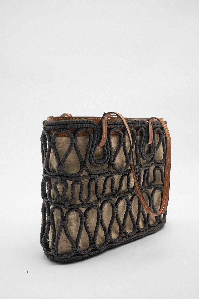 ZARA CONTRAST Toteväska Dam Svarta | RAFNG-9067