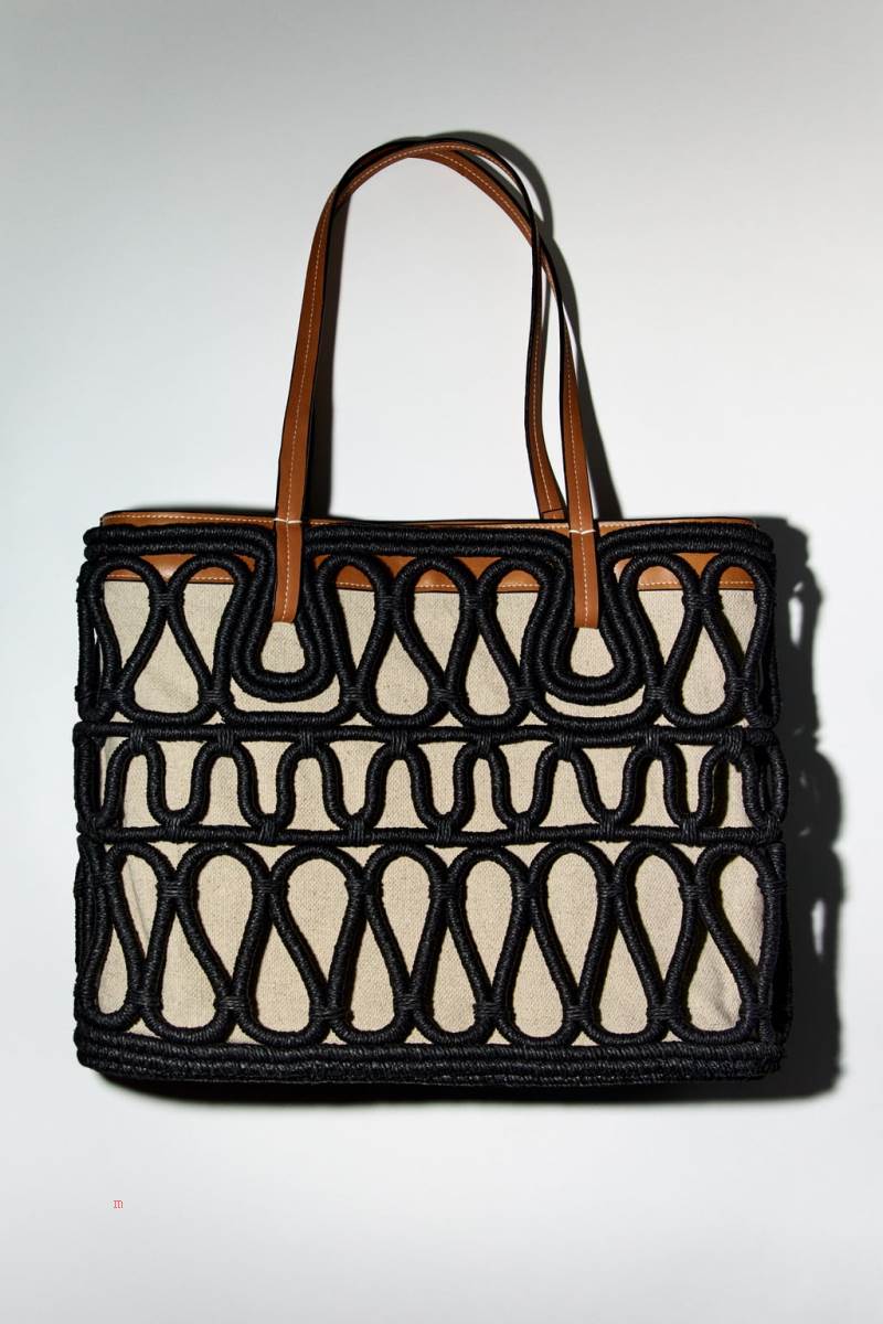 ZARA CONTRAST Toteväska Dam Svarta | RAFNG-9067