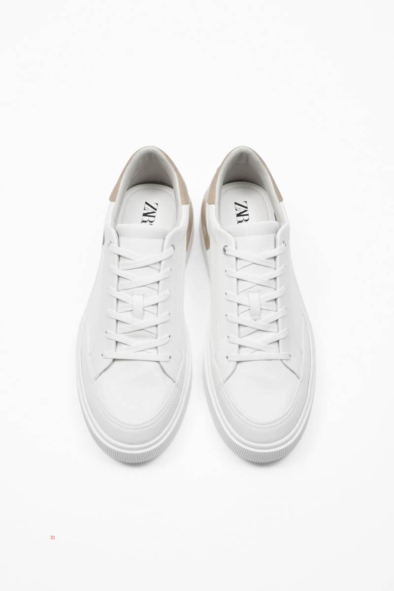 ZARA CONTRAST Träningsskor Herr Vita | JWXGM-5140