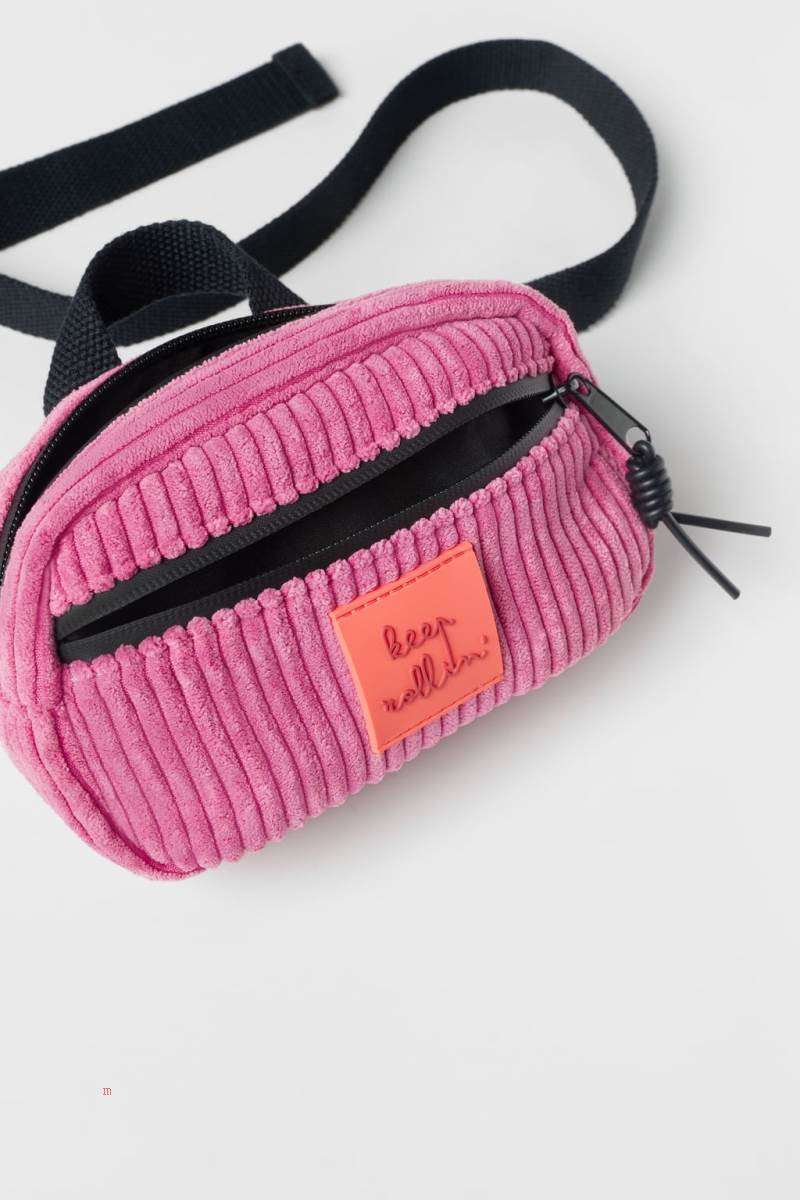 ZARA CORDUROY Bältesväska Tjej Rosa | OUXEQ-2540