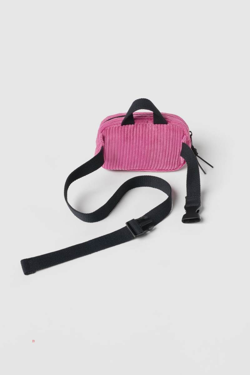 ZARA CORDUROY Bältesväska Tjej Rosa | OUXEQ-2540