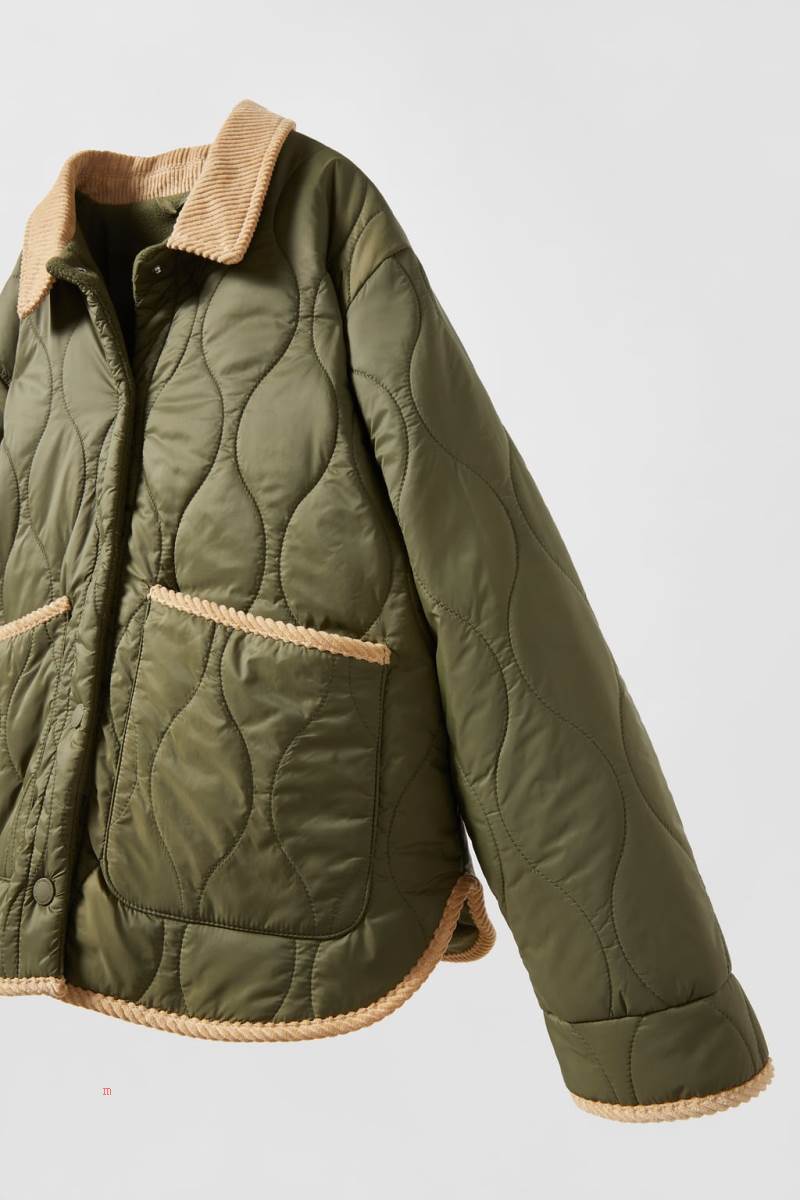 ZARA CORDUROY QUILTED Övertröja Pojke Mörkkhaki | GIBWZ-3190