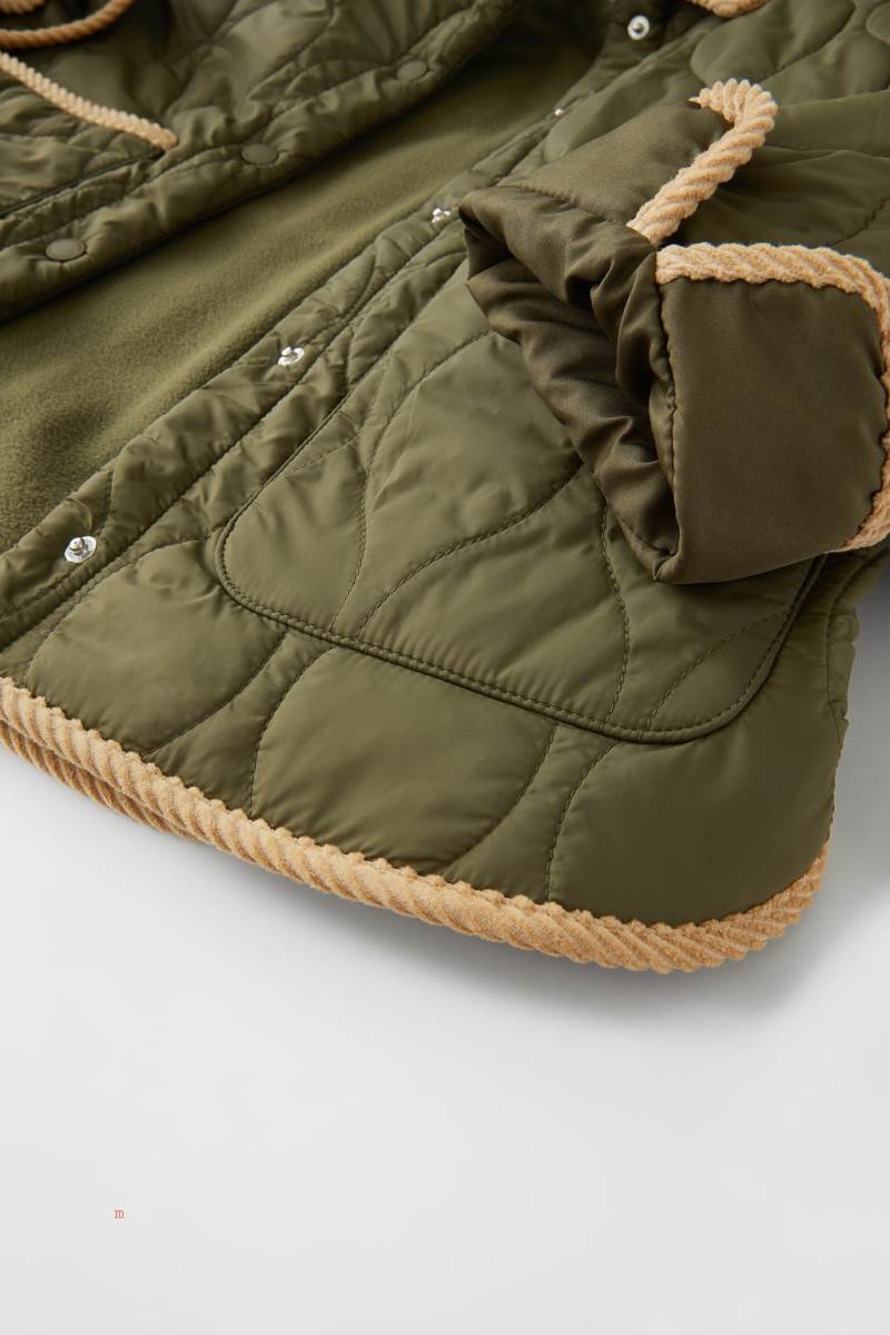 ZARA CORDUROY QUILTED Övertröja Pojke Mörkkhaki | GIBWZ-3190