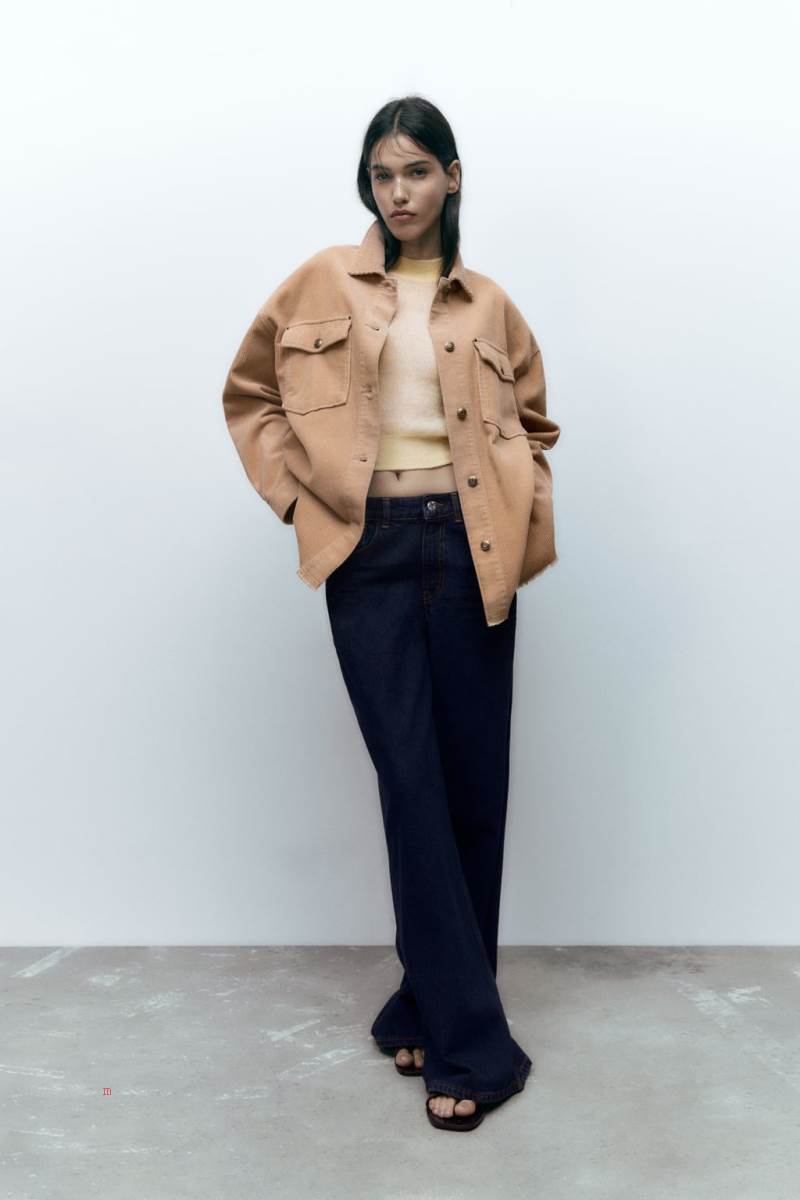 ZARA CORDUROY WITH FRAYED HEM Övertröja Dam Bruna | FUCEP-2037